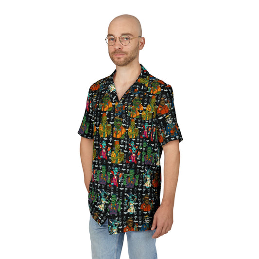 Party Monsters Unisex Hawaiian Button-Down Shirt