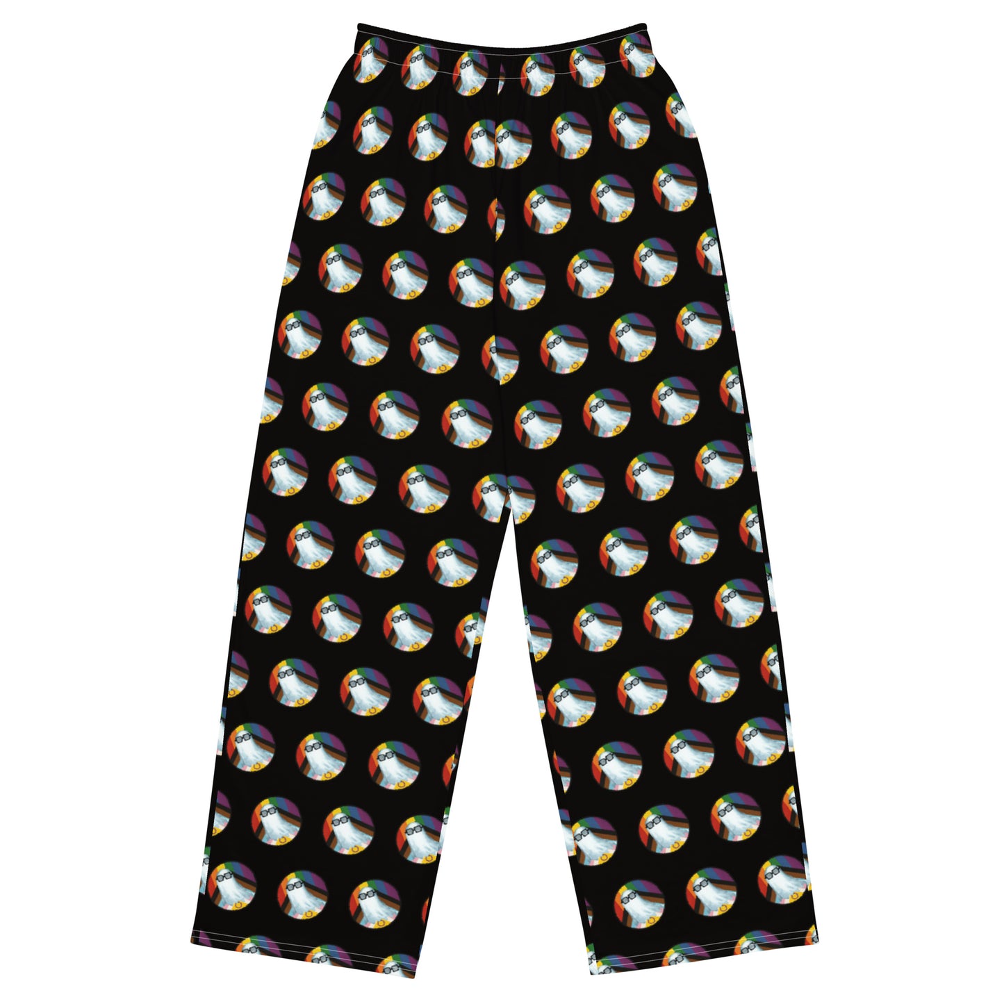 Spooky Pride All-over print unisex wide-leg pants (Black)