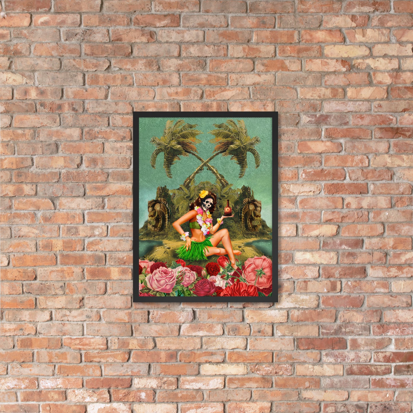 Skele Tiki Girl Framed poster