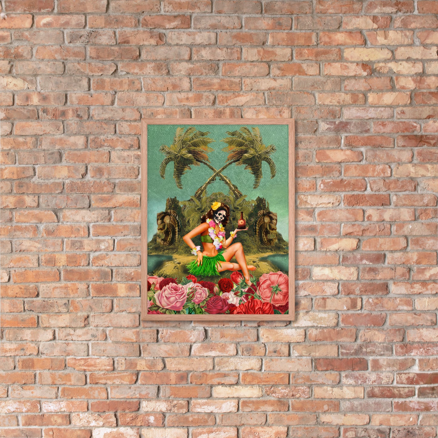 Skele Tiki Girl Framed poster