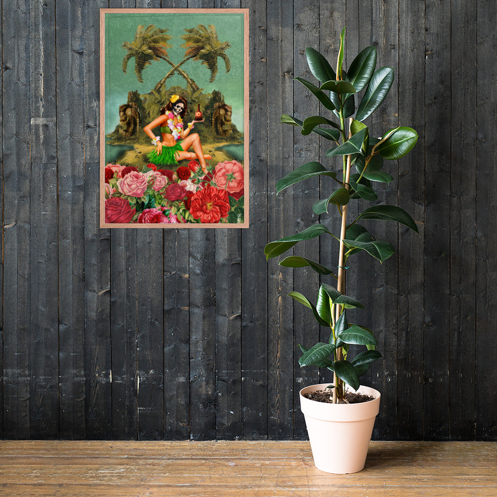Skele Tiki Girl Framed poster