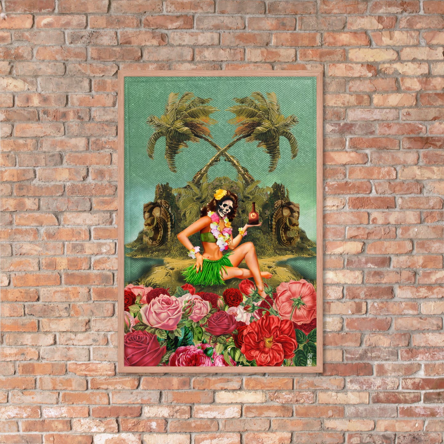 Skele Tiki Girl Framed poster