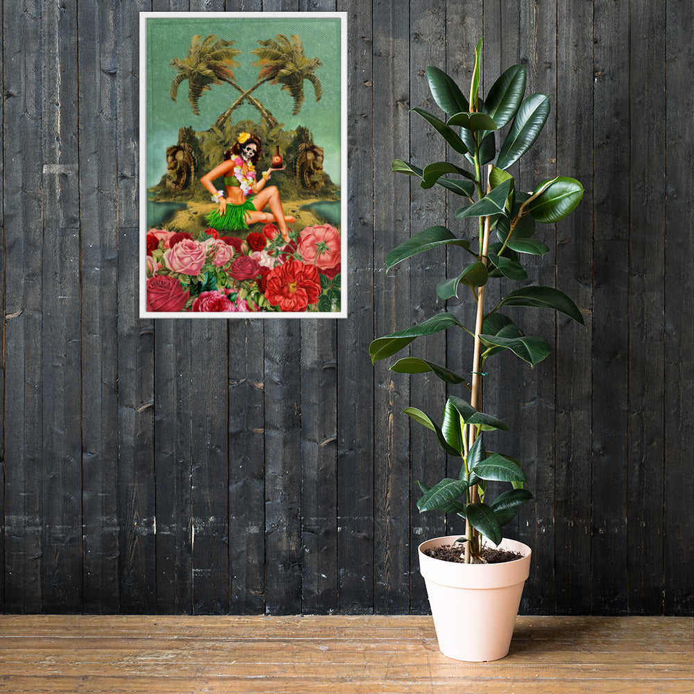 Skele Tiki Girl Framed poster