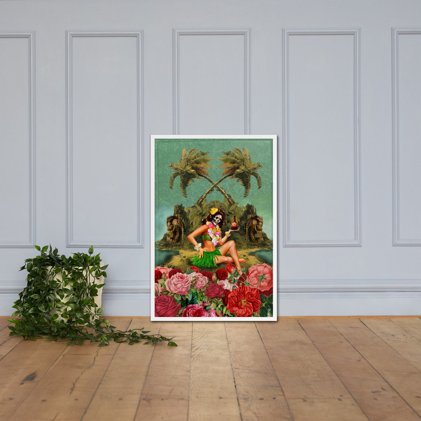 Skele Tiki Girl Framed poster