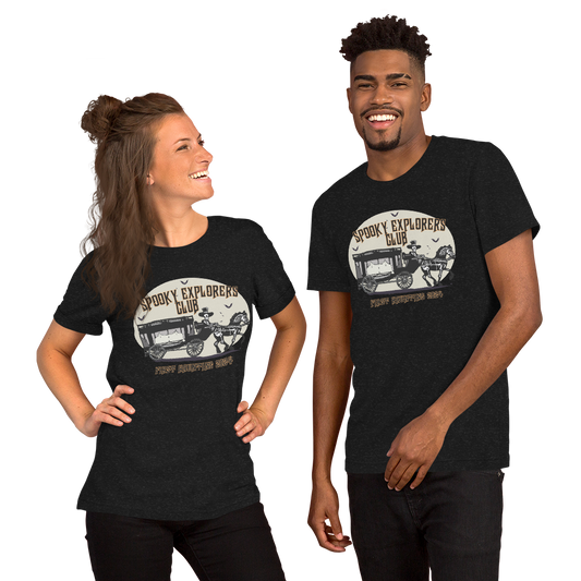 Spooky Explorers Club First Haunting Unisex t-shirt