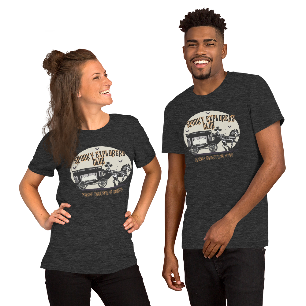 Spooky Explorers Club First Haunting Unisex t-shirt