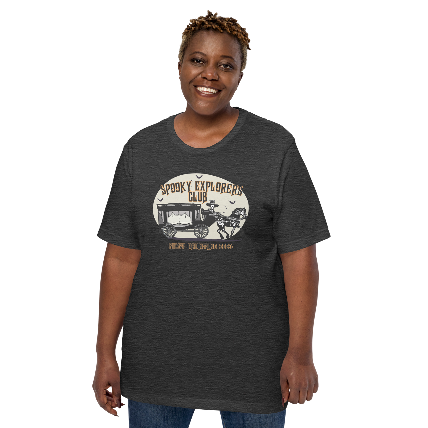 Spooky Explorers Club First Haunting Unisex t-shirt