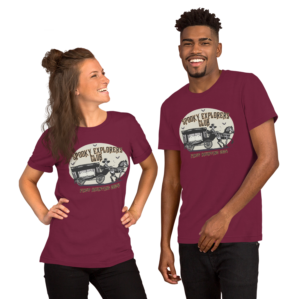 Spooky Explorers Club First Haunting Unisex t-shirt