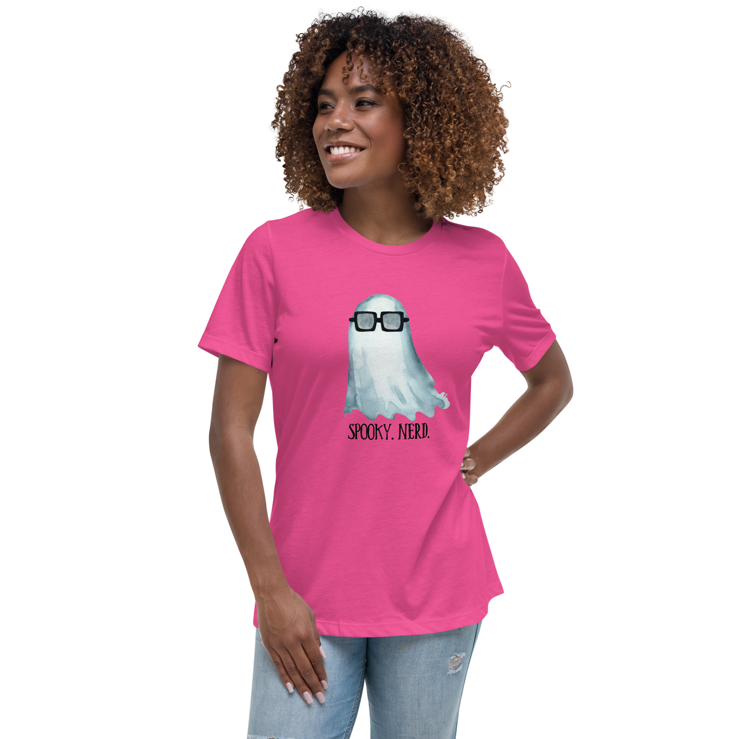 Spooky Nerd Women's Relaxed T-Shirt (black text)