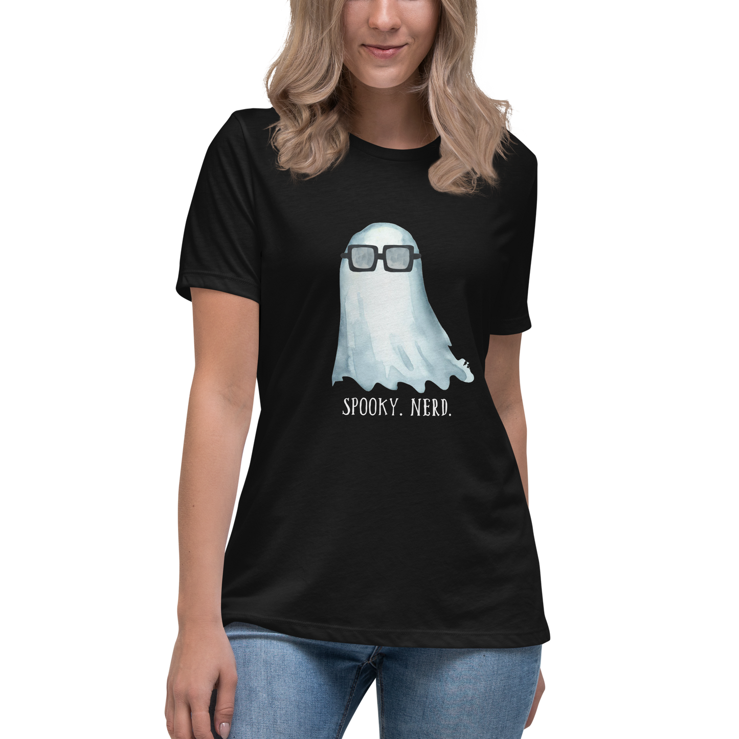 Spooky Nerd Women's Relaxed T-Shirt (white text)