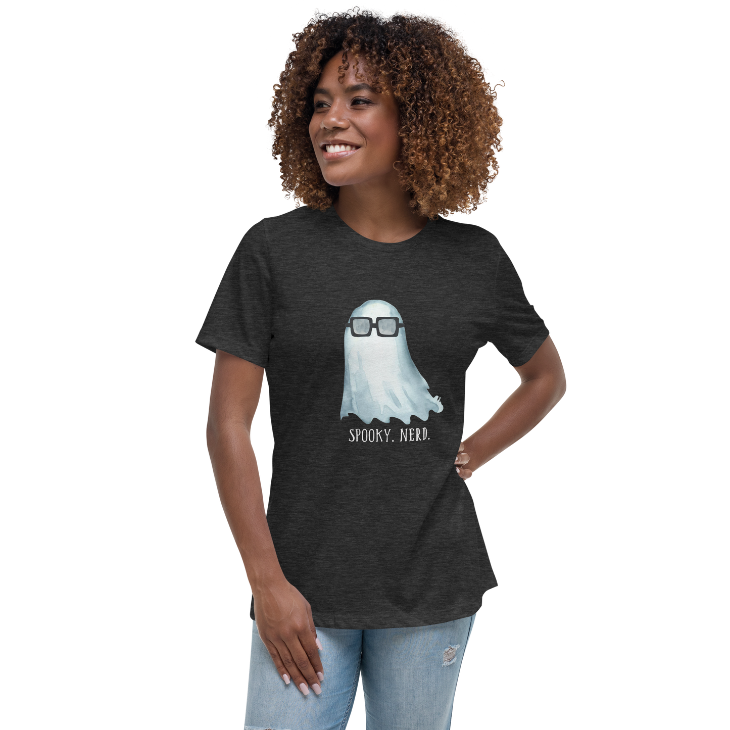 Spooky Nerd Women's Relaxed T-Shirt (white text)