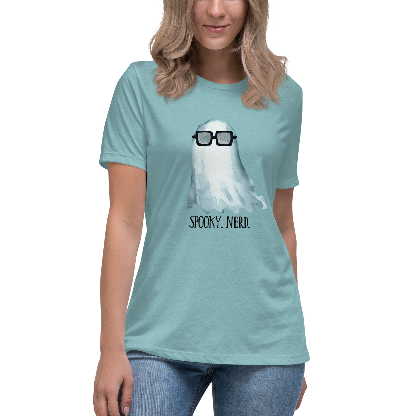 Spooky Nerd Women's Relaxed T-Shirt (black text)