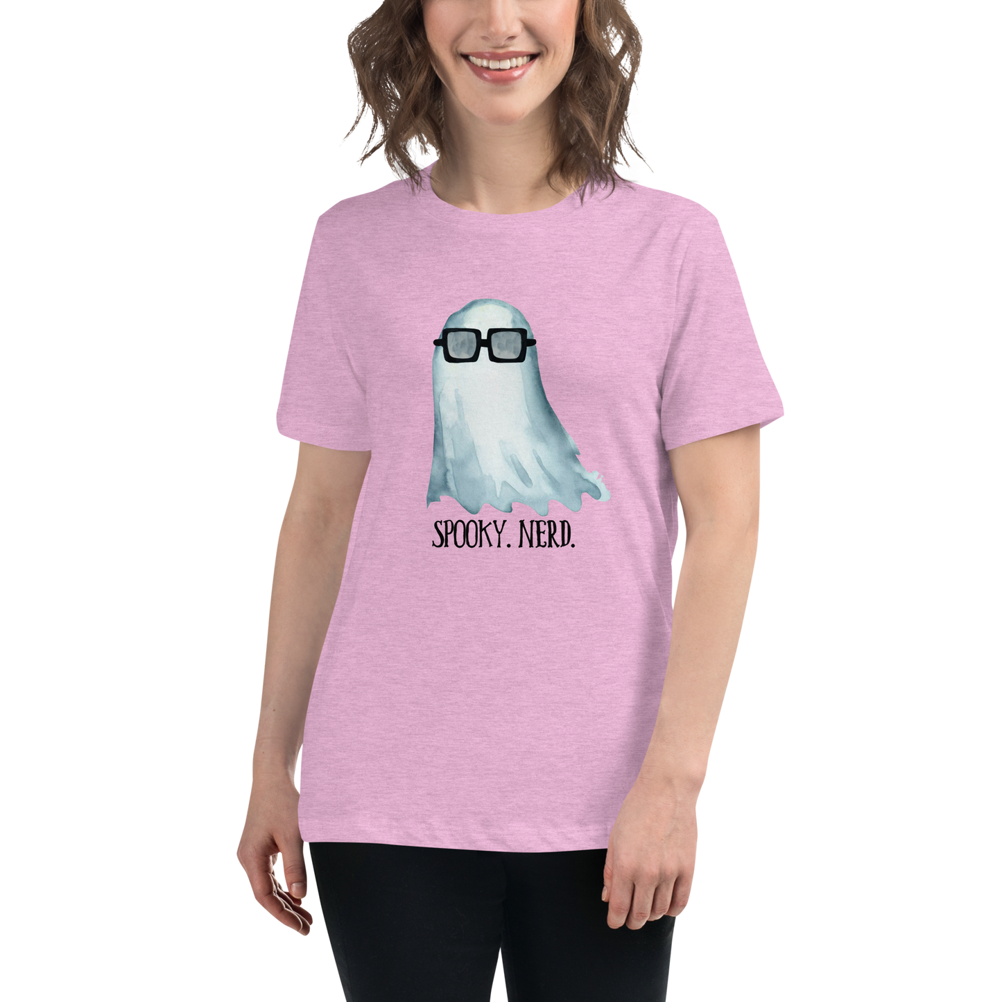 Spooky Nerd Women's Relaxed T-Shirt (black text)