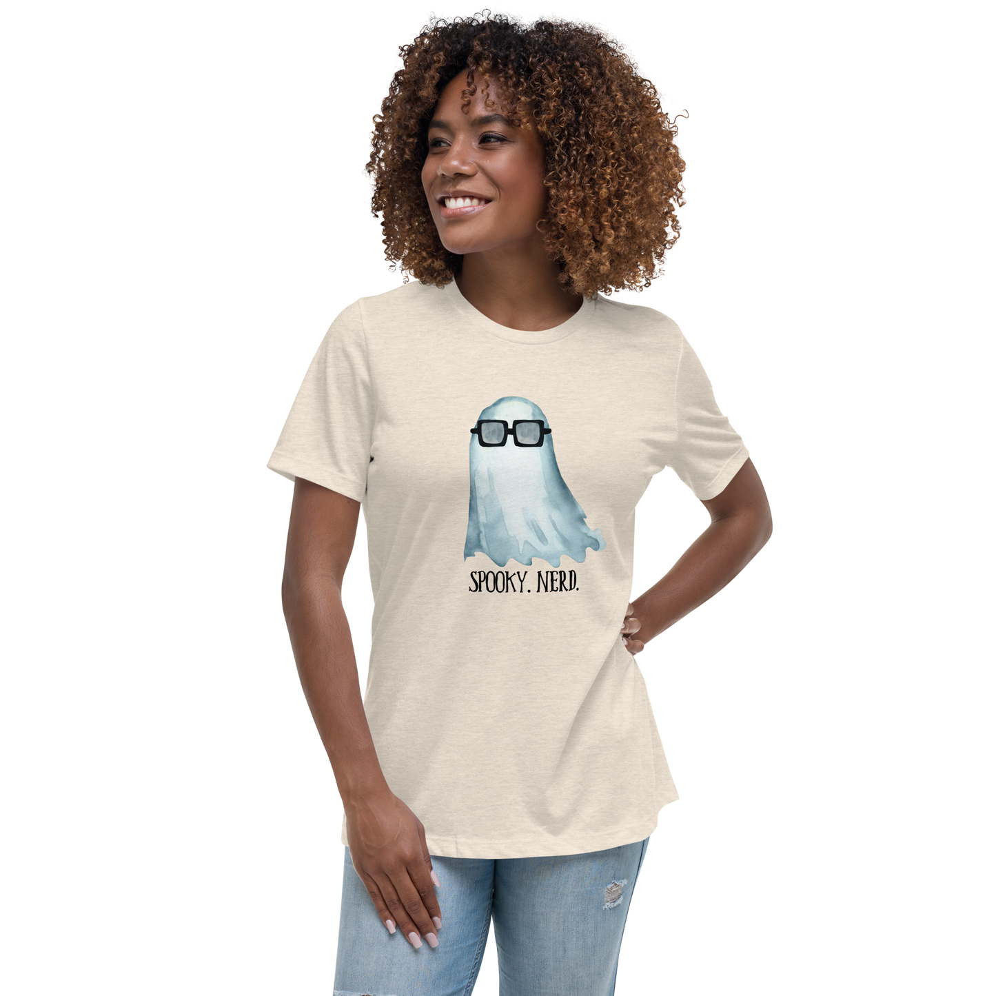 Spooky Nerd Women's Relaxed T-Shirt (black text)
