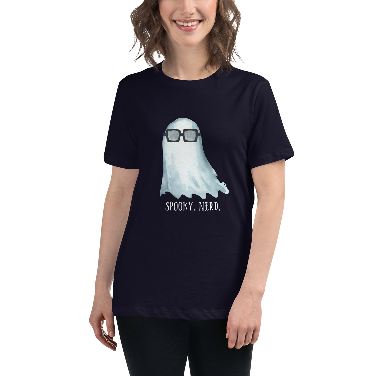Spooky Nerd Women's Relaxed T-Shirt (white text)