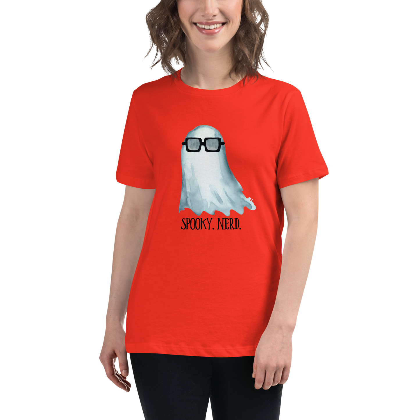 Spooky Nerd Women's Relaxed T-Shirt (black text)