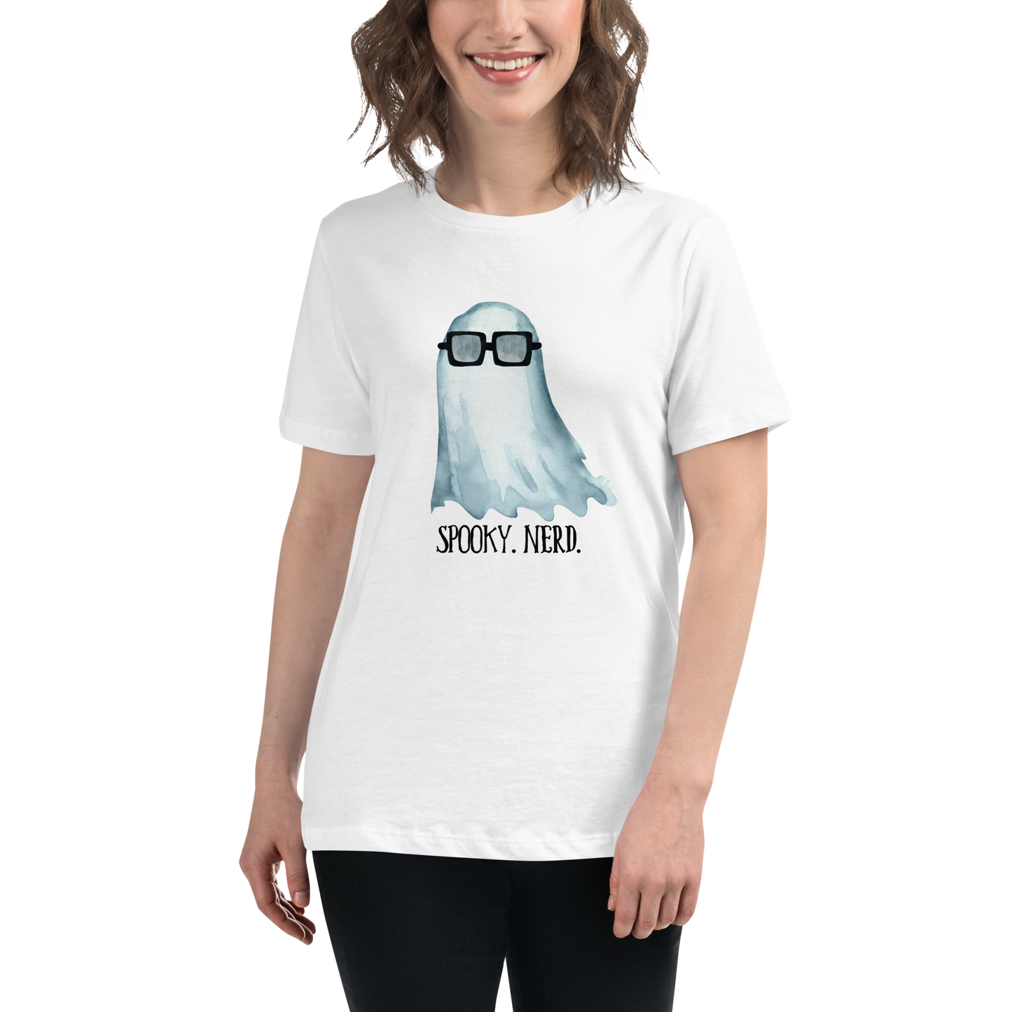 Spooky Nerd Women's Relaxed T-Shirt (black text)