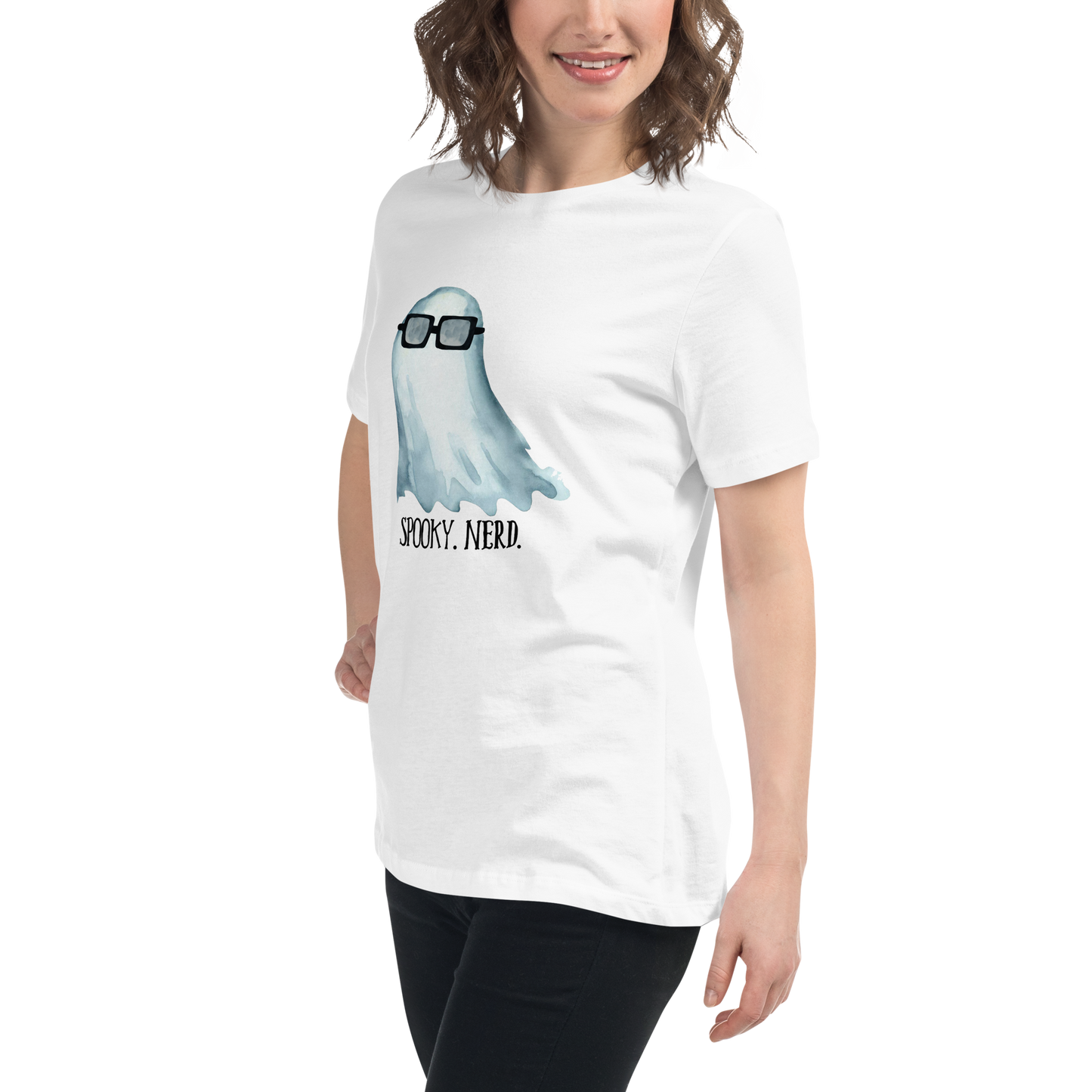 Spooky Nerd Women's Relaxed T-Shirt (black text)