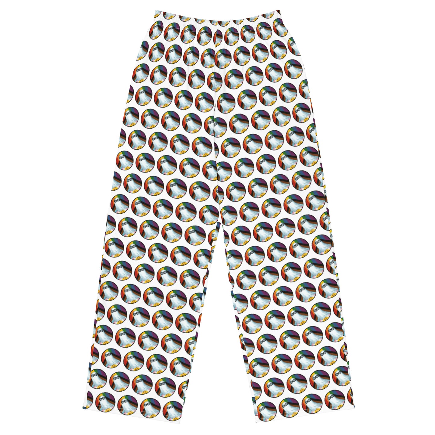 Spooky Pride All-over print unisex wide-leg pants (White)