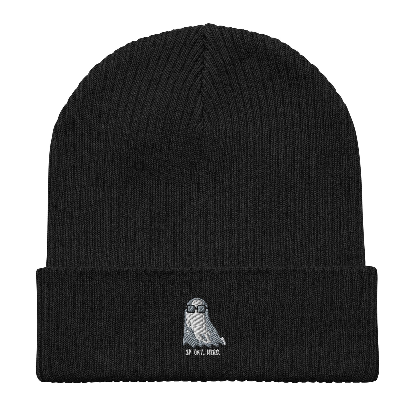 Spooky Nerd Organic ribbed beanie