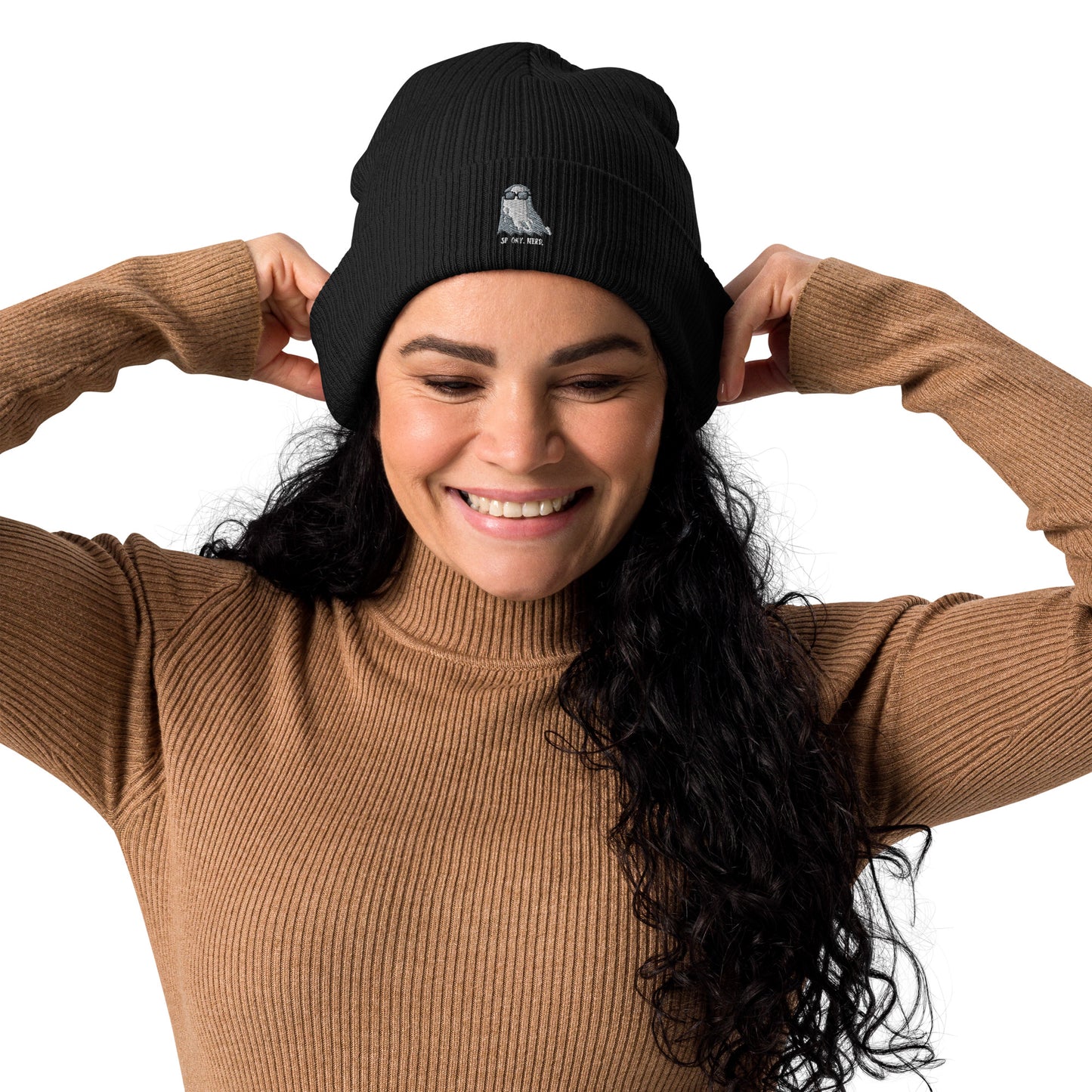 Spooky Nerd Organic ribbed beanie