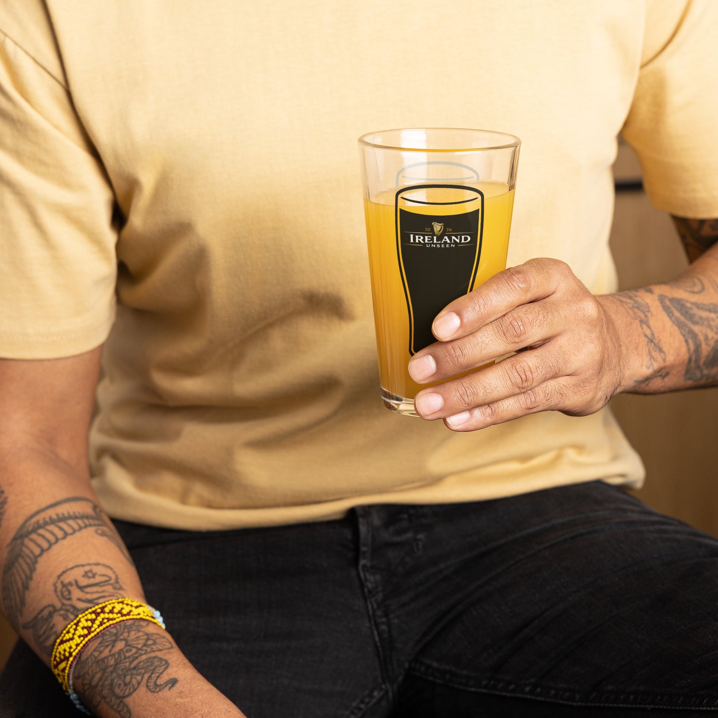 Ireland Unseen two-sided pint glass