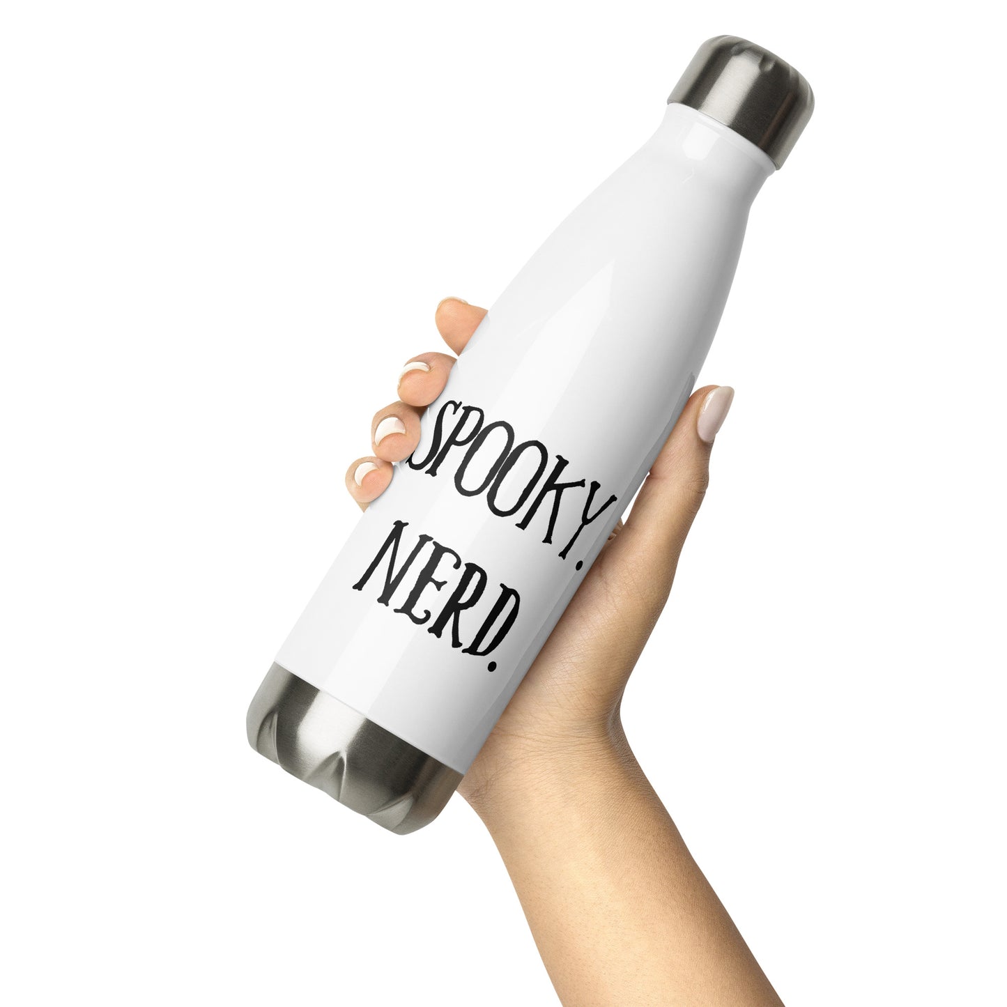 Spooky Nerd White Stainless Steel Water Bottle