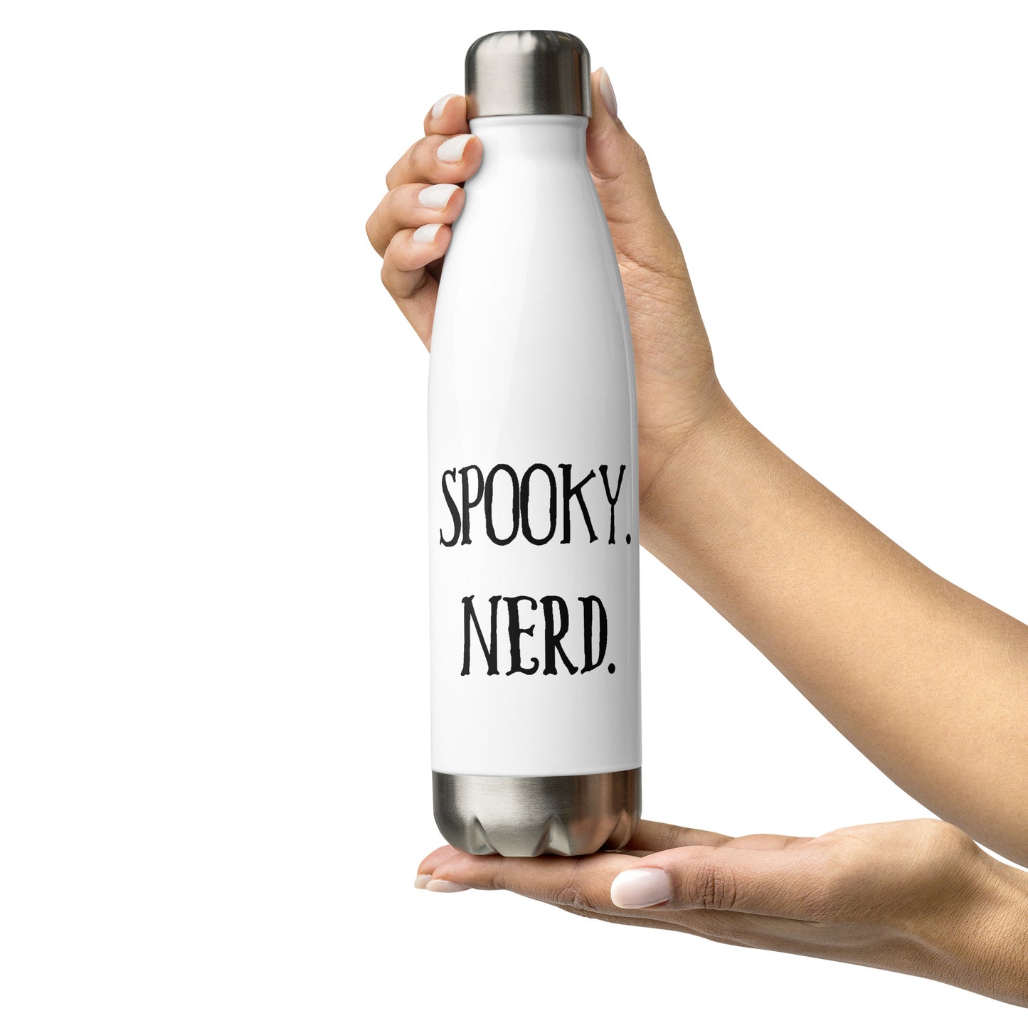 Spooky Nerd White Stainless Steel Water Bottle