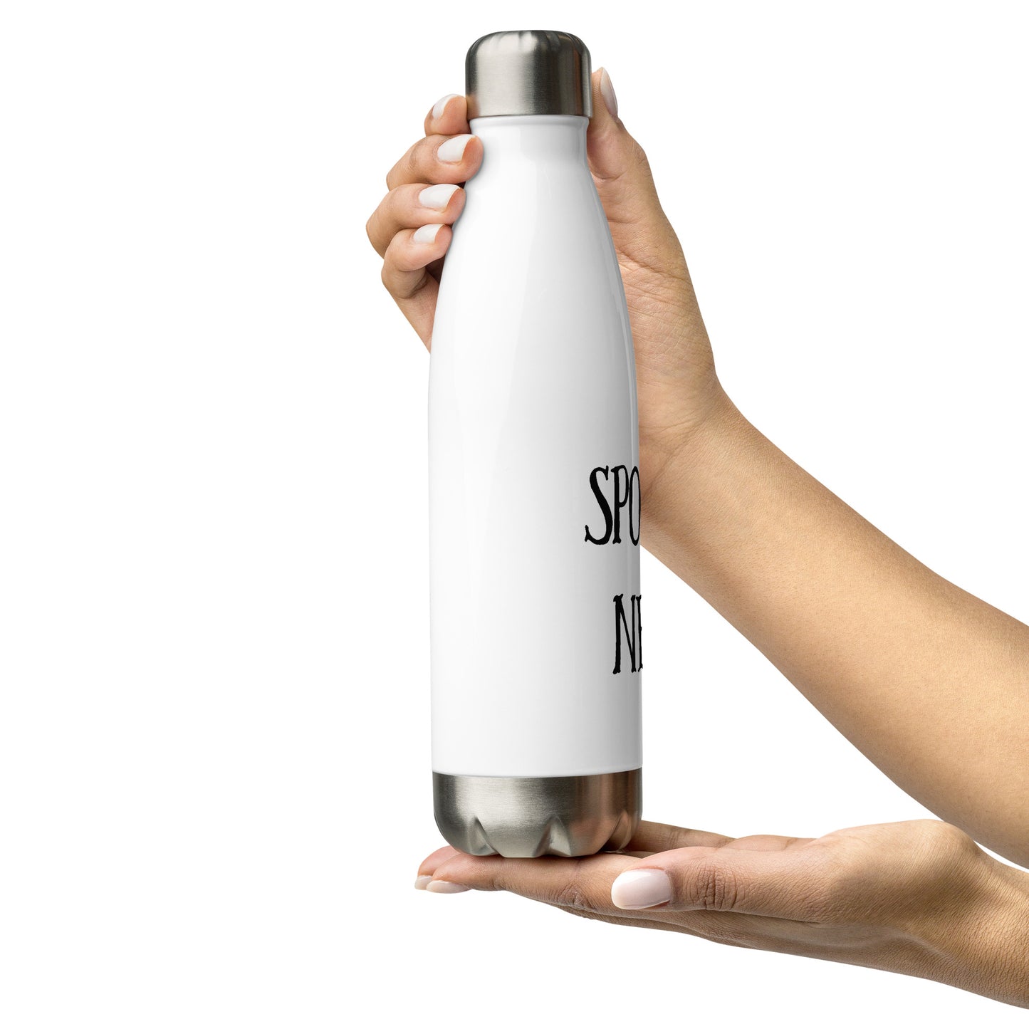 Spooky Nerd White Stainless Steel Water Bottle