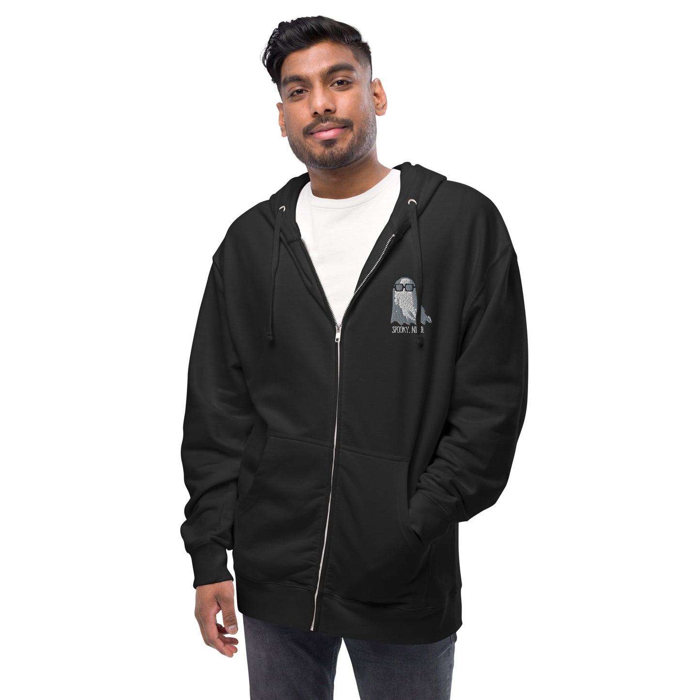 Spooky Nerd Unisex fleece zip up hoodie