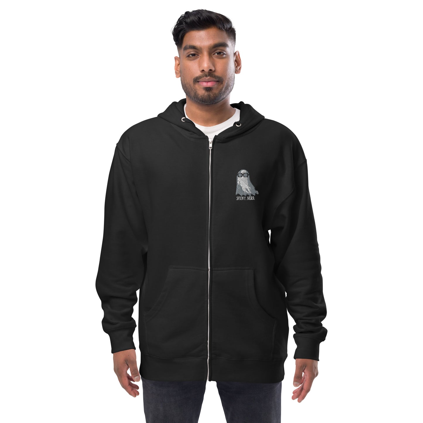 Spooky Nerd Unisex fleece zip up hoodie