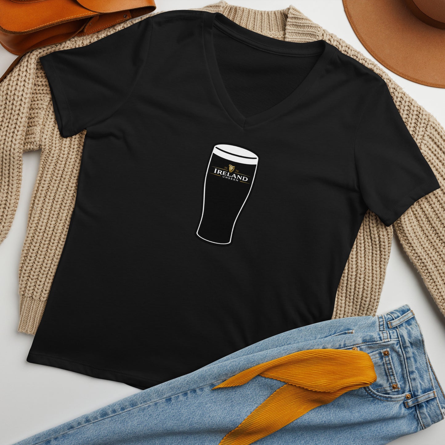 Ireland Unseen women’s relaxed v-neck t-shirt